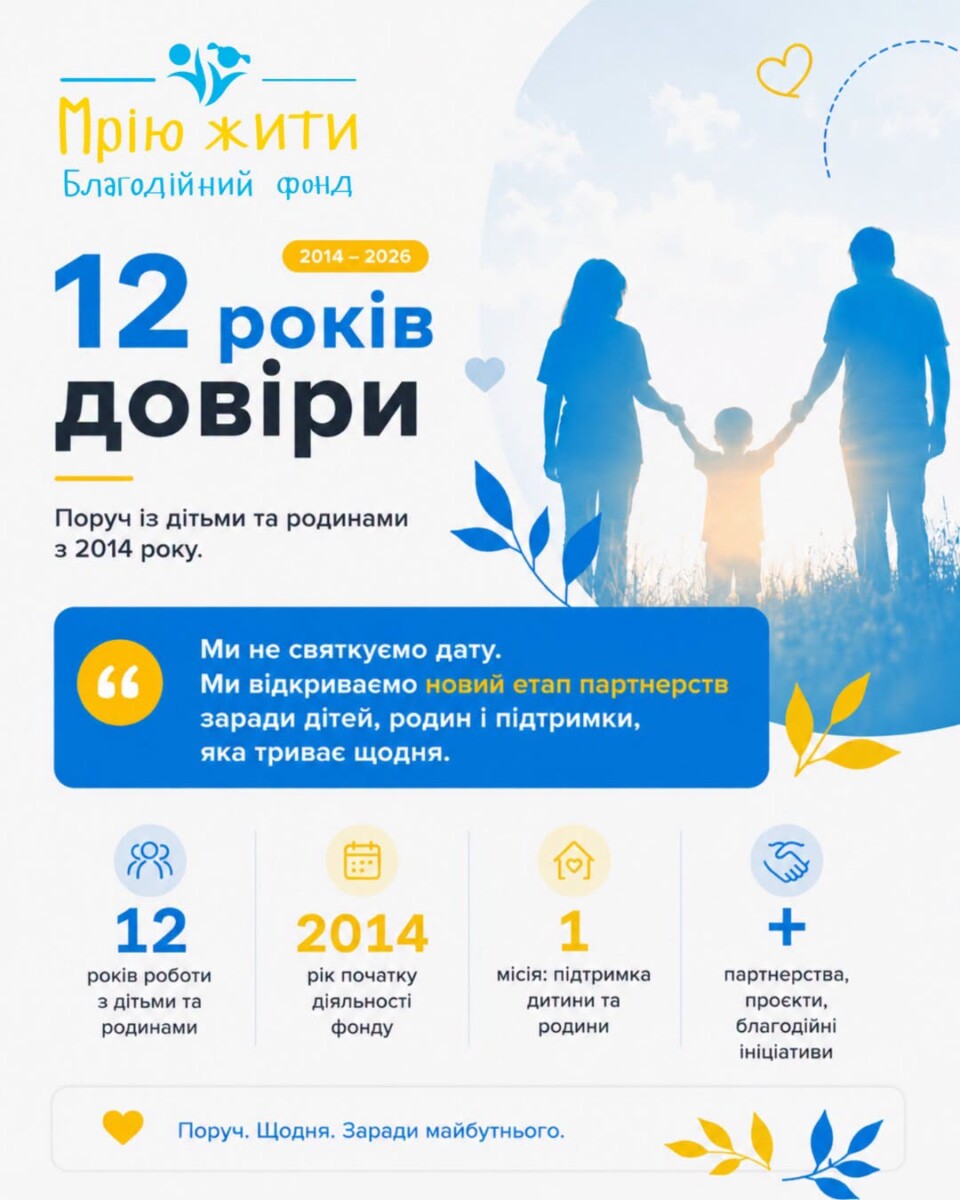 Благодійний Фонд "Мрію Жити" Допомога Дітям з ДЦП